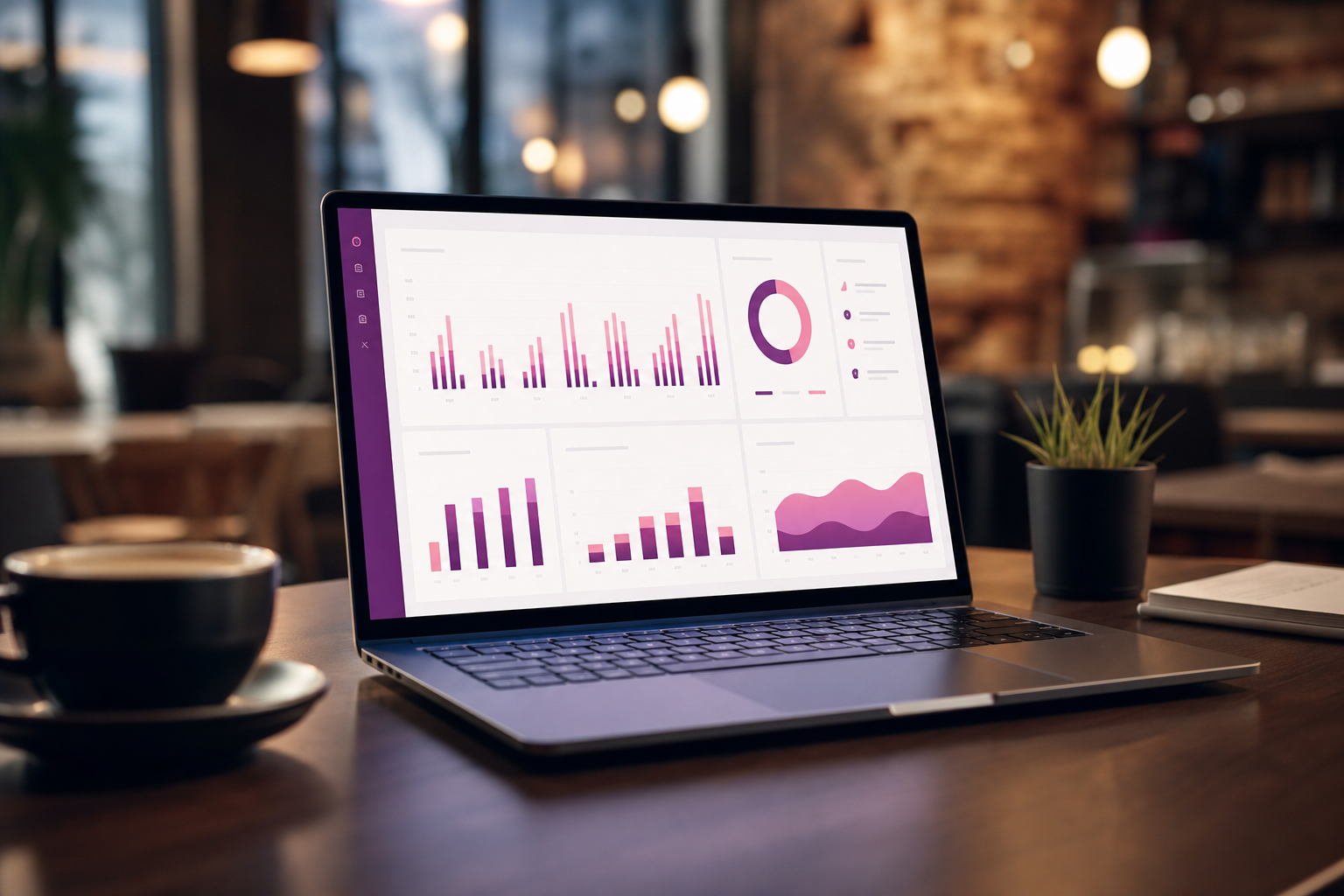 Sales reports on a laptop